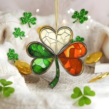 St Patricks Day Acrylic Suncatcher, Shamrock Window Decor, Lucky Clover Gift