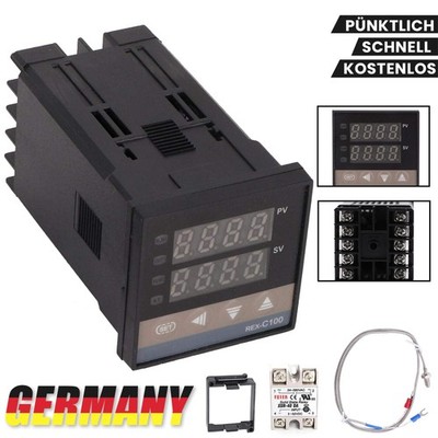 Digitales PID-Regler Set REX-C100 K-Thermoelement SSR für Heiz Kühlanwendung