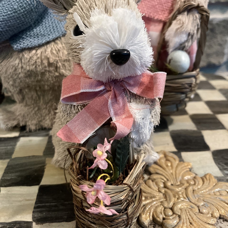 NWT 3 Easter Burton Dressed Free Standing Boy and 2 Girl Bunny Rabbits ...