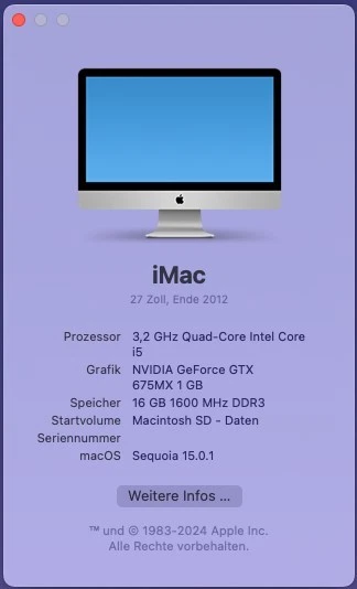 iMac Ende 2012 27 zoll SSD 16 GByte RAM GTX 675MX OVP - Bild 2 von 4