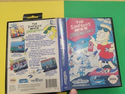 Simpsons: Bart vs. The Space Mutants (Sega Genesis, 1992) Box & Art Only Faded