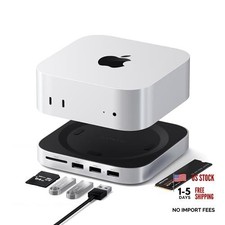 Mac mini M4 Hub Stand with NVMe SSD Enclosure, Silver 2 USB-A ports up to