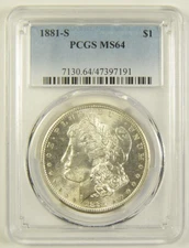1881-S Morgan Dollar PCGS MS-64 #97191