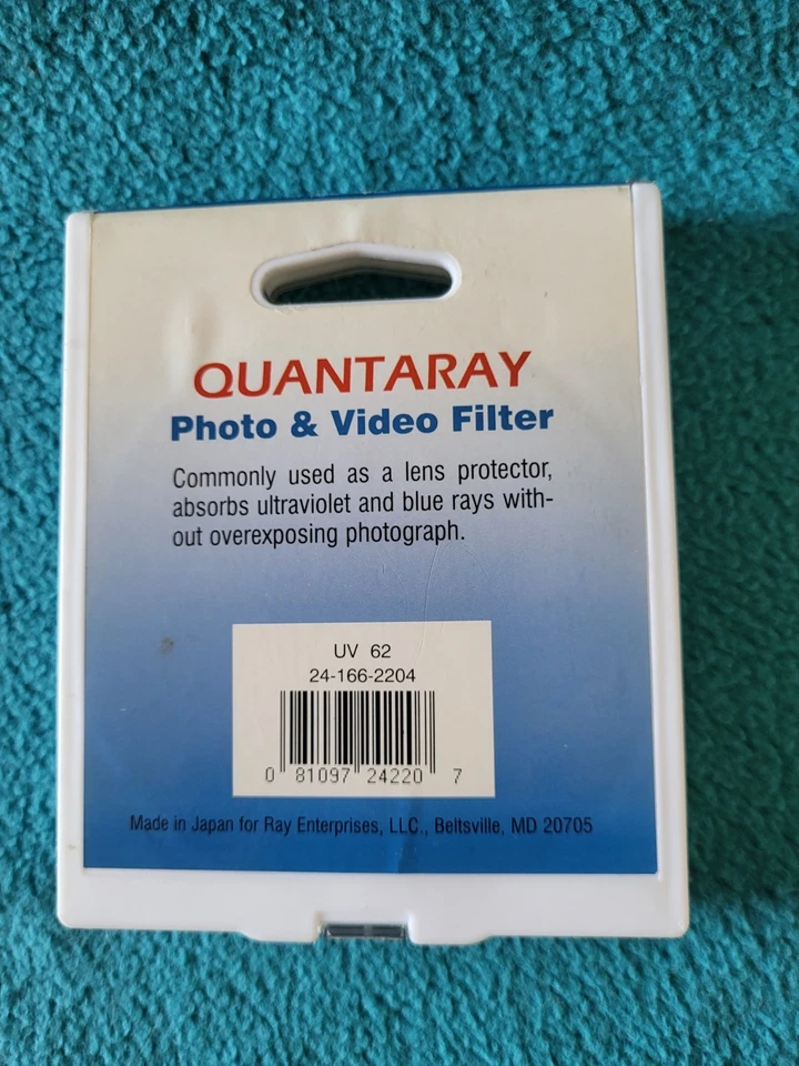Quantaray Filter UV Haze 62mm #24-166-2204 in plastic case - Image 2 of 4