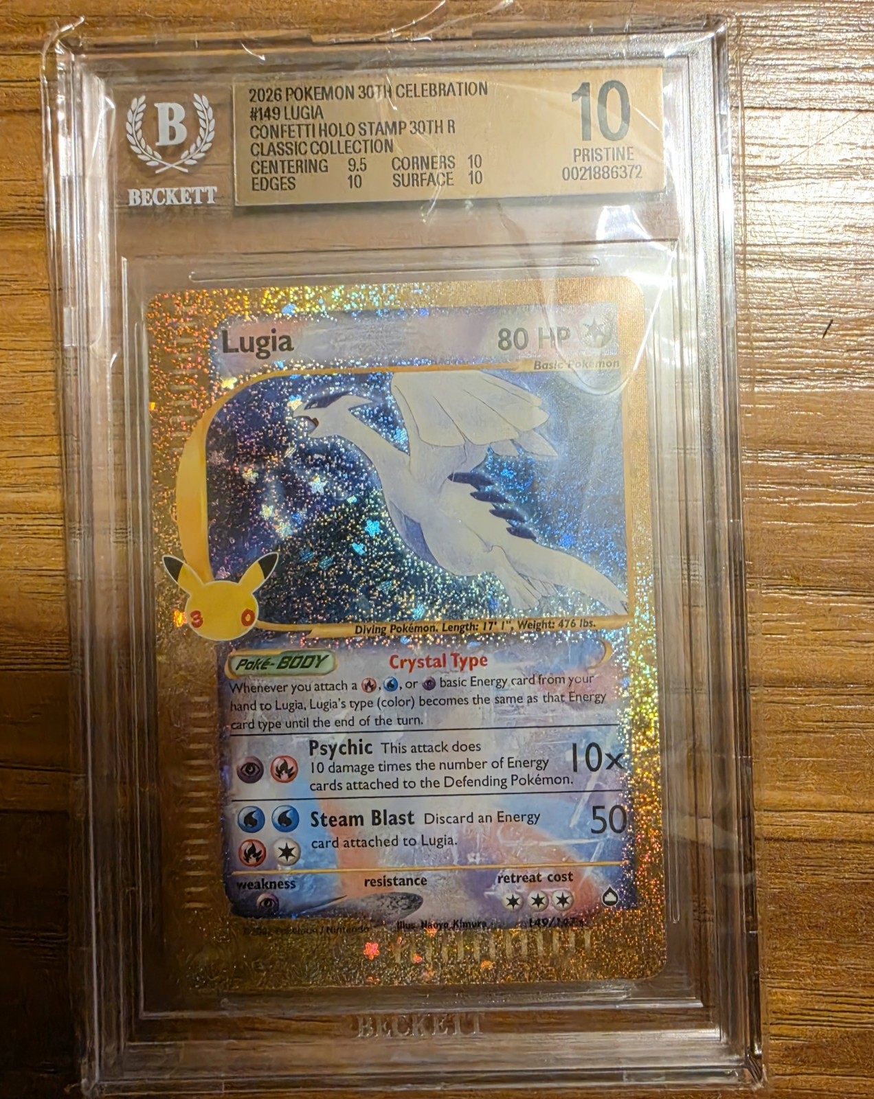 2026 Pokemon 30th Celebration Lugia #149/147 BGS 10 Pristine 9.5/10/10/10 Subs! 