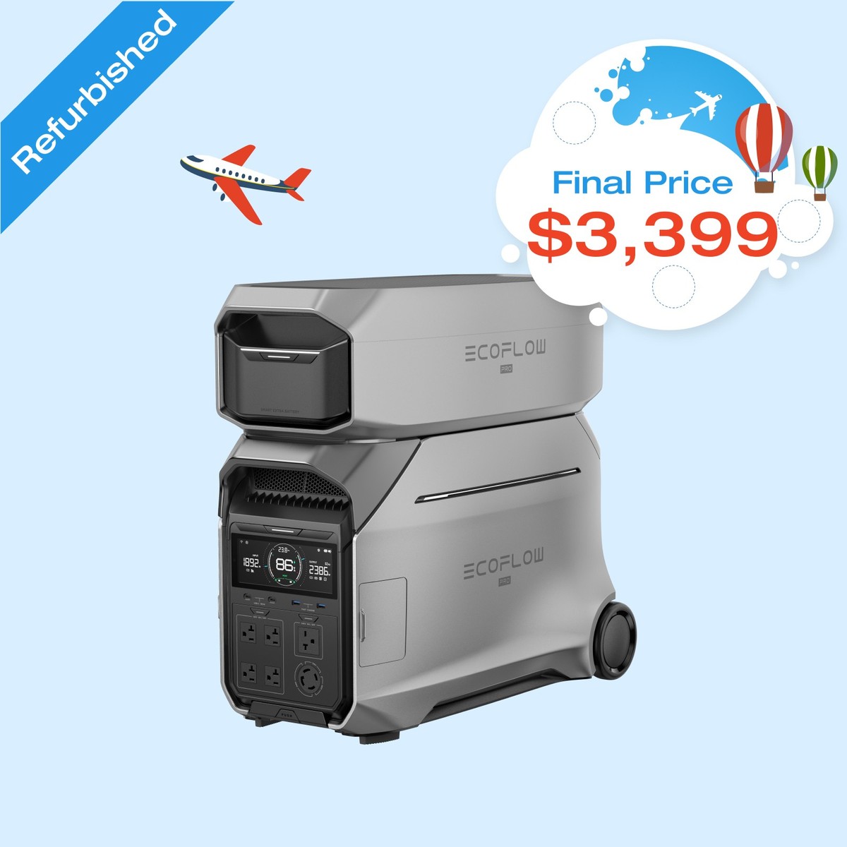 EcoFlow DELTA Pro 3 8000Wh Portable Power Station with Extra