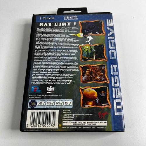 Earthworm Jim (Sega Mega Drive, 1994 PAL) Complete With Manual CIB VGC - Foto 2 di 6