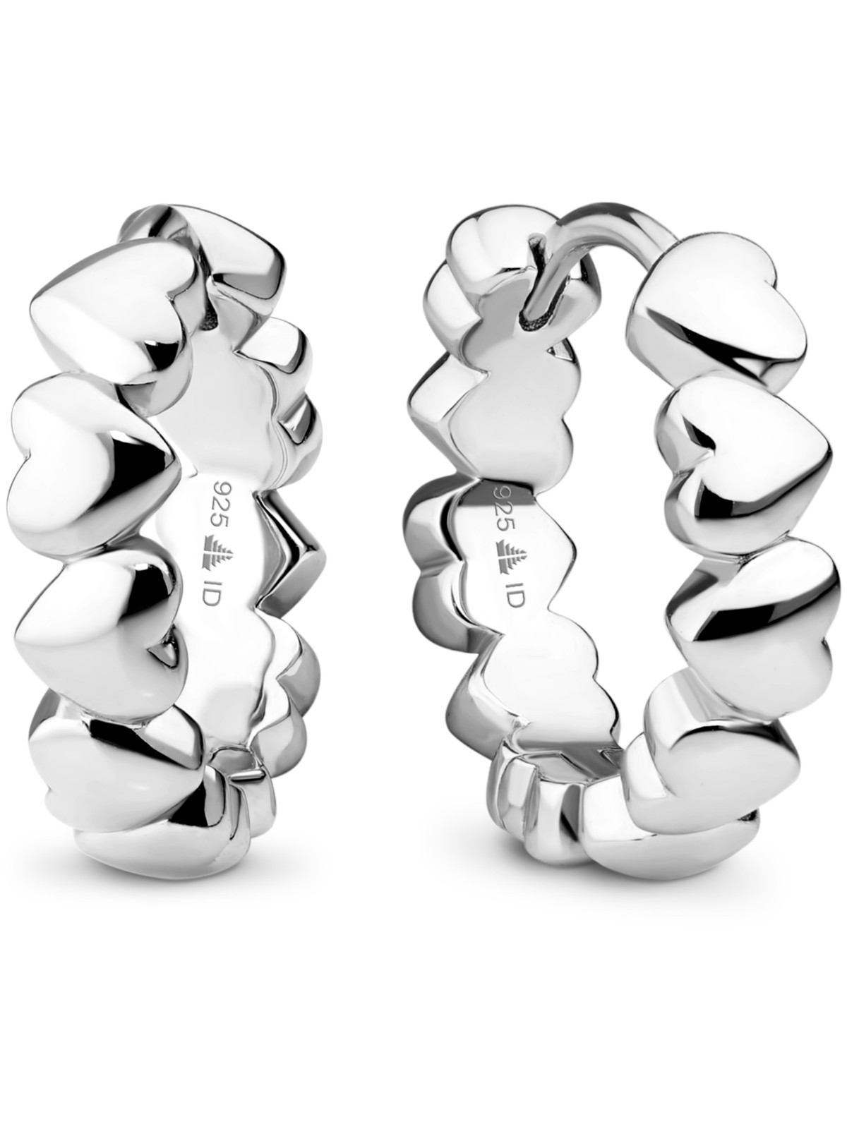 DEVATA Gold Plated Sterling Silver Sweet Heart Hoop Earrings LVN6222