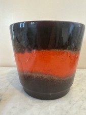 Vtg MCM Retro 60s Orangey Red 806 22 German Pottery Scheurich Planter Plant Pot 