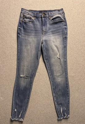 Aeropostale Flex Effects High Waisted Skinny Jeans Raw Hem Women s Size 6