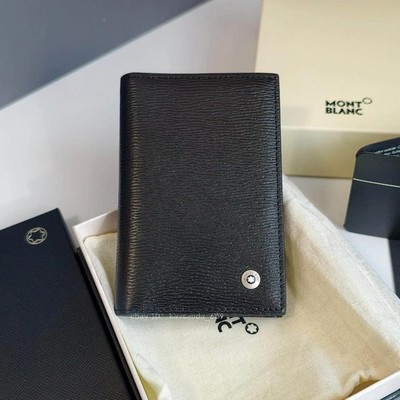 Montblanc Card Holder Black Cowhide Wallet New With Box Gift Wrap