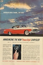 Chrysler Corporation Print Ad 1956 Model Announcing the New Powerstyle Model Vtg