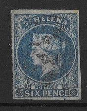 St Helena 1856 6d SG1 Fine Used (4 Margin) Cat£225