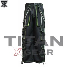 Gothic Cyber Goth Pants Men Black Neon Green ...