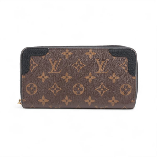 Louis Vuitton Monogram Zippy wallet retiro M61855 Noir Zip Round Wallet