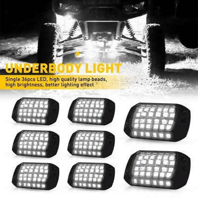 8X White LED Rock Light Pods Underbody Glow Lamp Offroad SUV Pickup Truck UTV B