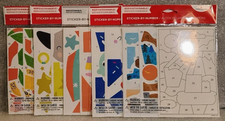 NEW American Greetings STICKER-BY-NUMBER Repositionable Sticker Sheets - 5 Pack