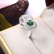 Super Qualität Grün Spinell Edelstein 6x6 MM, 925 Sterlingsilber Verlobungsring