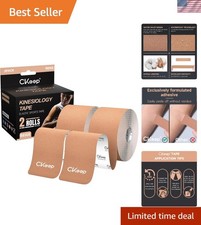 Kinesiology Tape, Uncut Elastic Athletic Tape 2 Rolls, Beige