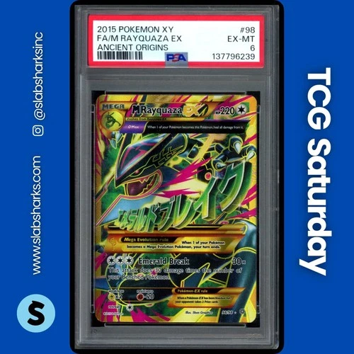 2015 POKEMON XY ANCIENT ORIGINS #98/98 M RAYQUAZA EX FULL ART PSA 6