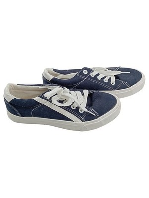 Walkx Kids Sneaker Low Kinder Gr. 34 Blau Weiß Canvas Turnschuhe