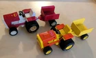 Lot of 2 Vintage Tonka Tractor Farm Trailer Yellow Orange + Red 4" Metal 811022