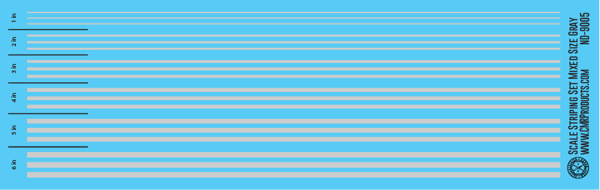 N Scale - Scale Striping Set Mixed Size Gray