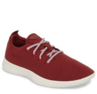 allbirds Men\'s Merino Wool Runners in Burgundy with Navy Trim Cut in half: Allbirds Wool Runners Review | RunRepeat main image 4