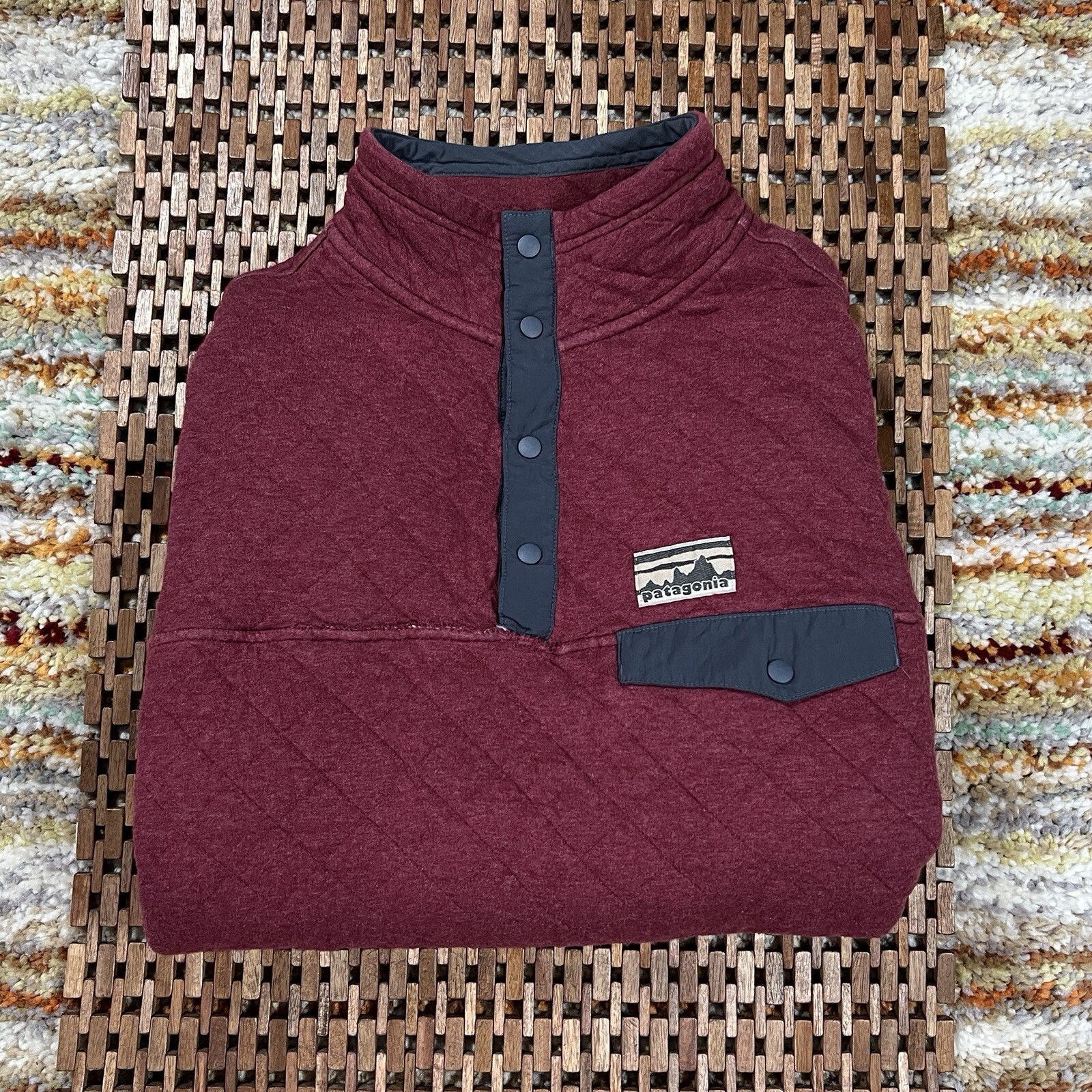 Patagonia 40th Anniversary Diamond Quilted Snap-T Fleece Jacket Red Size Large L