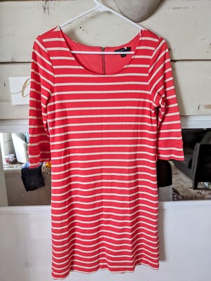 banana republic red striped dress Banana Republic Red & White Striped Dress - Size Small