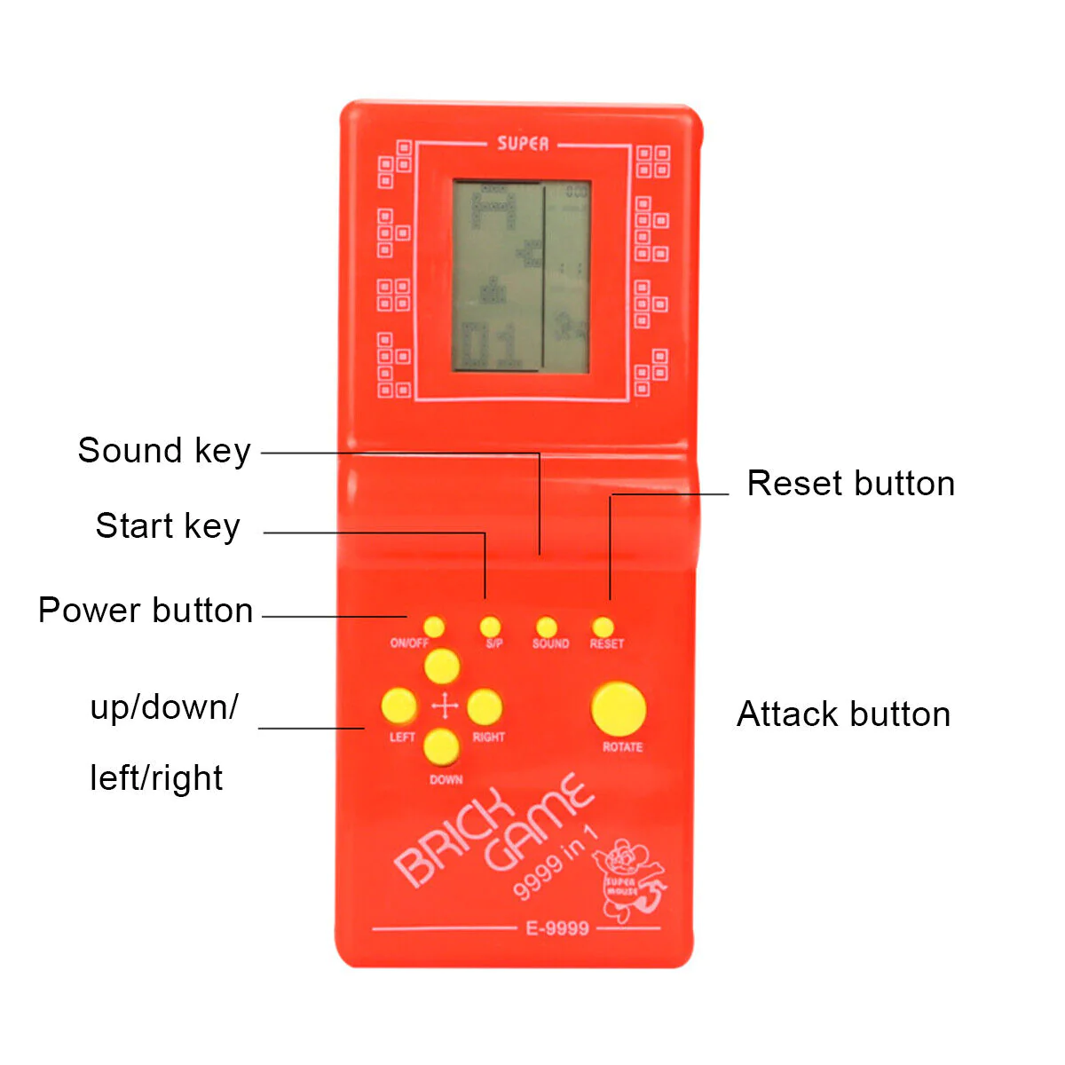 Electronic Brick Game Console LCD Hand Held Game Handheld Classic Brick