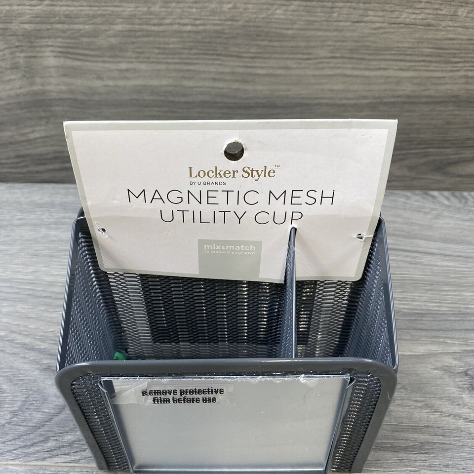 U Brands Locker Style Magnetic Mesh Cup Holder with Mirror Locker ...
