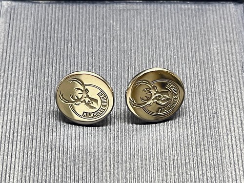 LogoArt Sterling Silver NBA Milwaukee Bucks Stud Earrings
