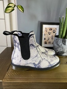 flora snake embossed chelsea boot