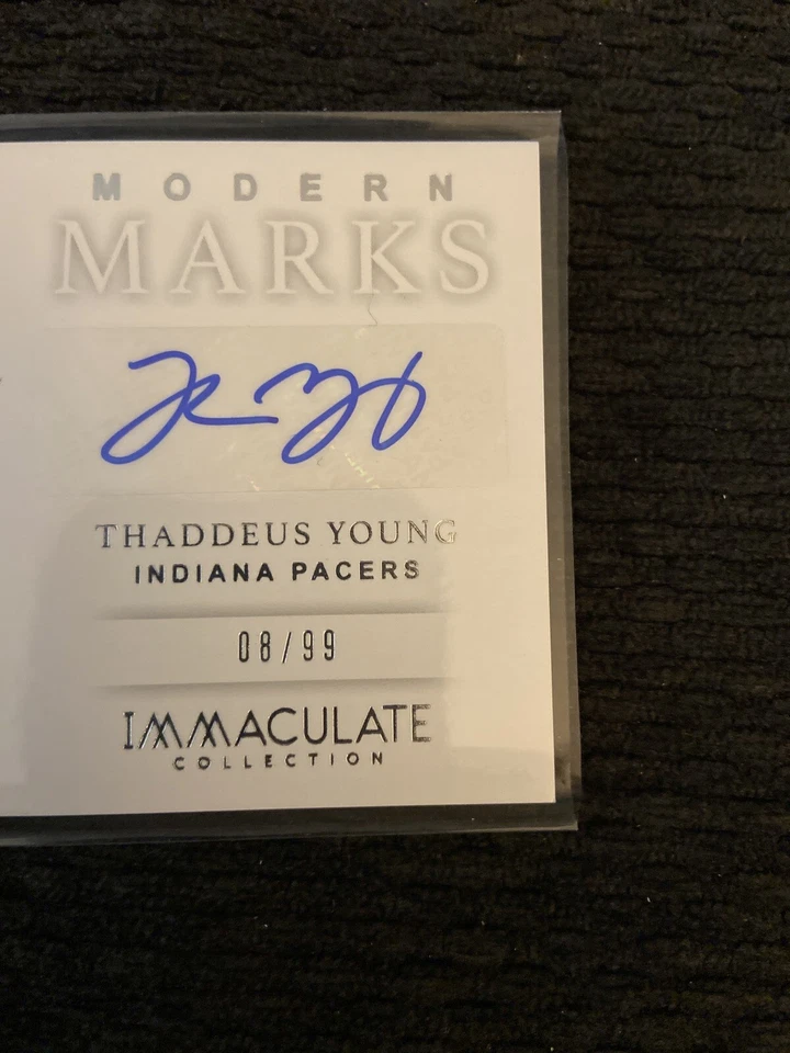 2018/19 Immaculate Basketball Modern Marks Thaddeus Young 8/99 - Image 3 of 3