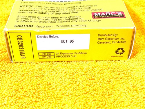 MARCS 72 Exposure 200 Speed 35mm Film 3 Pack ( OCT 1999 ) STILL NEW SEALED BOX - Picture 6 of 6