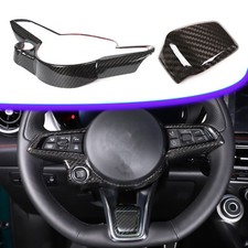 Real Carbon Fiber Steering Wheel Cover Trim Set for Alfa Romeo Tonale 23-24