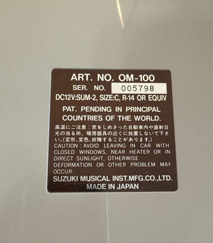 Suzuki Omnichord System 100 OM-100 Original Case Manual Charger Tested & Working - Picture 6 of 23