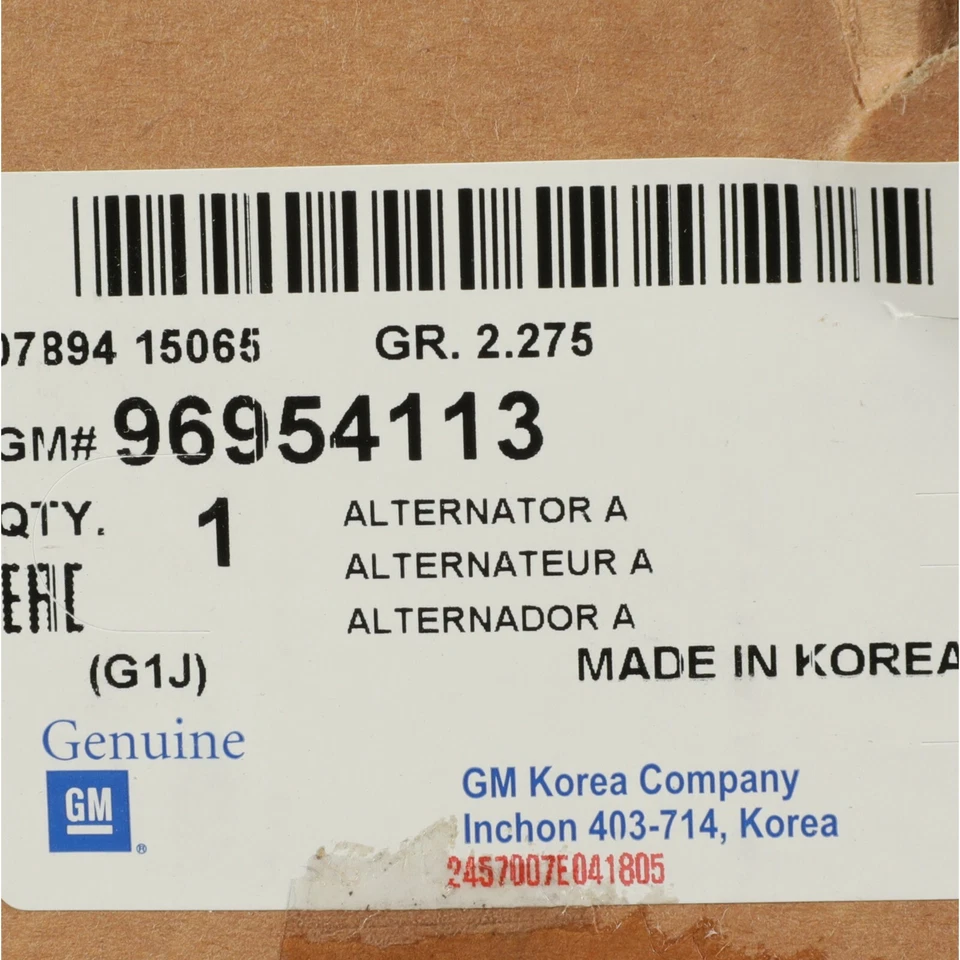 Genuine GM 2004-2008 Chevrolet Aveo Aveo5 Base 1.6L Alternator Assembly 96954113 - Image 4 of 4