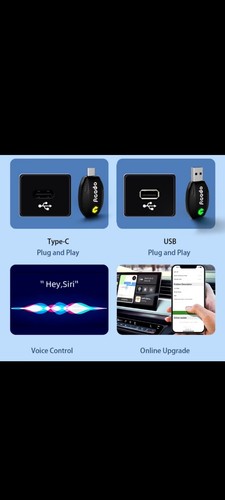 Carplay Acodo Dongle USB WIRELESS ANDROID AUTO SMART MINI WIFI - Foto 7 di 7
