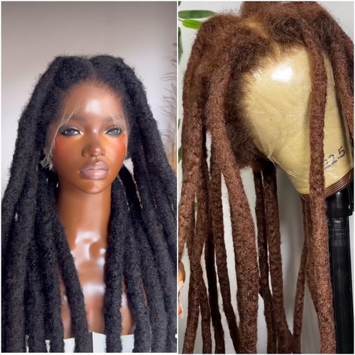 Custom Full LACE Rasta dreadloc wig , Human Hair Blend Pick Your Color/Length - Picture 2 of 4