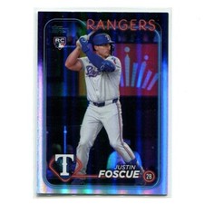 2024 Topps Update Series Baseball Justin Foscue RC US296 Rainbow Foil Rangers