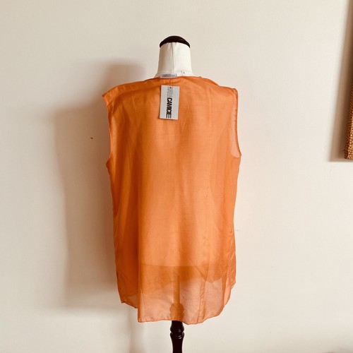 BNWT Nara Camicie Size L Orange Silk Tunic Top - Picture 3 of 9