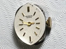 Universal Genève cal.501 wrist watch movement w/good balance for parts/repair
