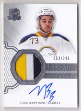 16-17 The Cup Nick Baptiste /249 Auto Patch Rookie 3 Color Sabres 2016