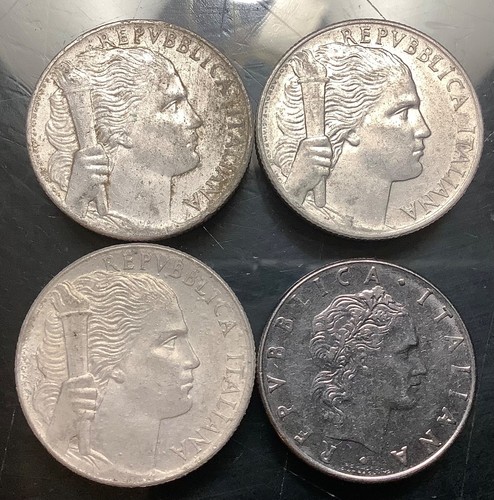 Italy 5 Lire Aluminum Coins 1949, 1950