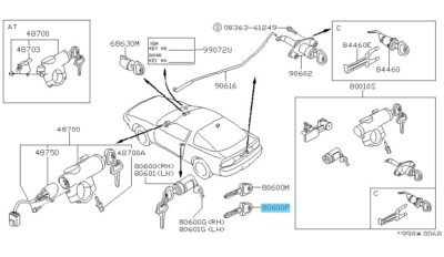 NISSAN 300ZX Z32 84-89 240SX S13 89-90 Genuine Blank Key KEY00