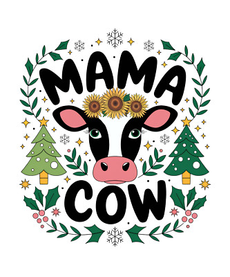 Wall Decal Sticker Christmas Cow Quote Wall Sticker 18X18cm Large