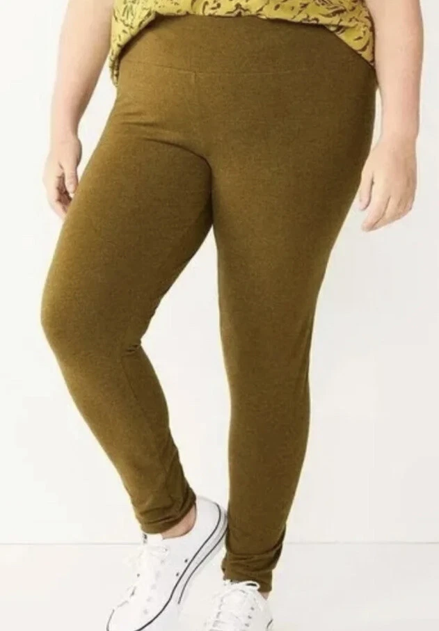 Sonoma Olive Green Leggings Mid Rise Plus Size 4X NWT