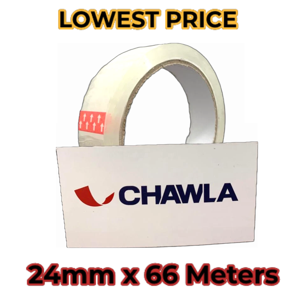 CLEAR TAPE ROLLS PARCEL PACKING SELLOTAPE 1" 24MM X 66M CELLOTAPE PACKAGING